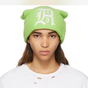 R13 Lime Green Beanie